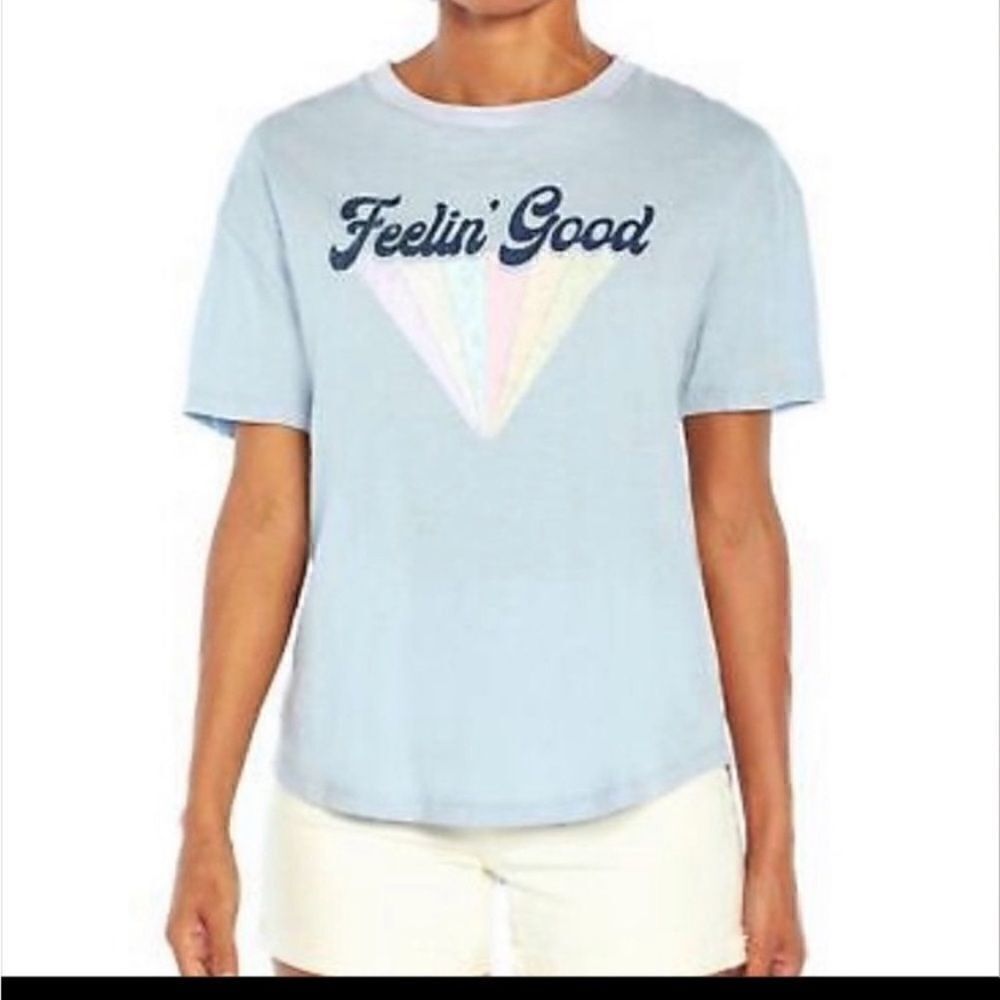 Wildfox T shirt NWT Size Large Felling’ Good light blue